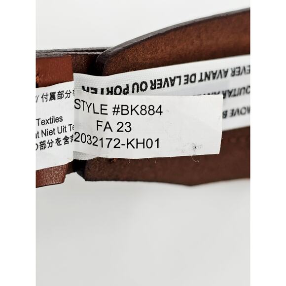 J. Crew Wide Leather Belt with Brass Buckle in
Cognac Brown Leather Size S / M - Picture 7 of 11